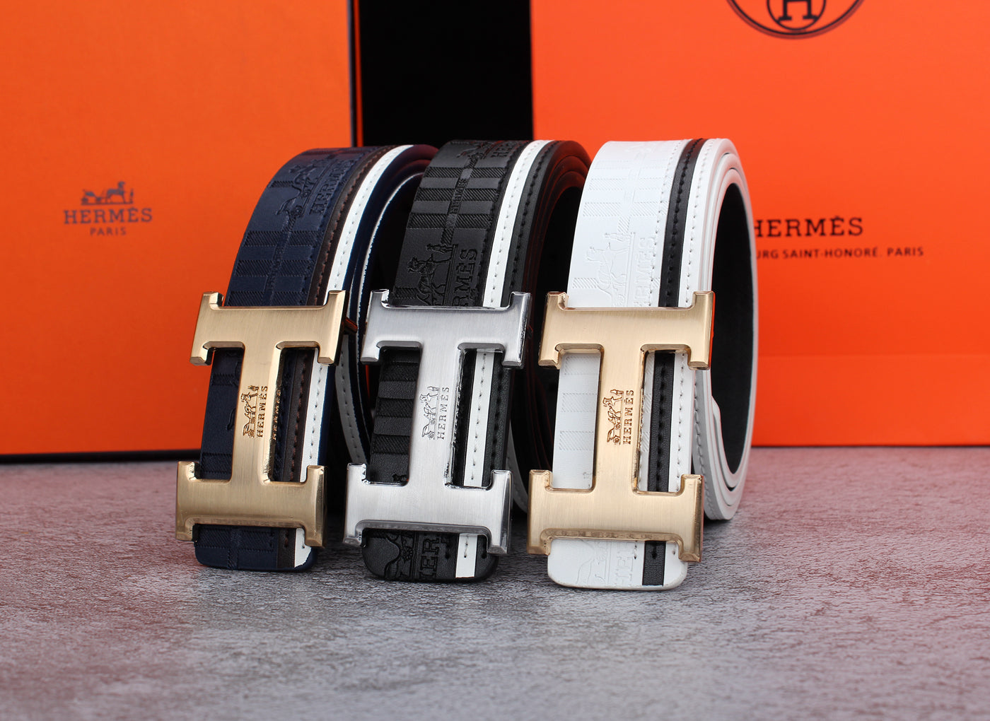 H 3-color fashion belt