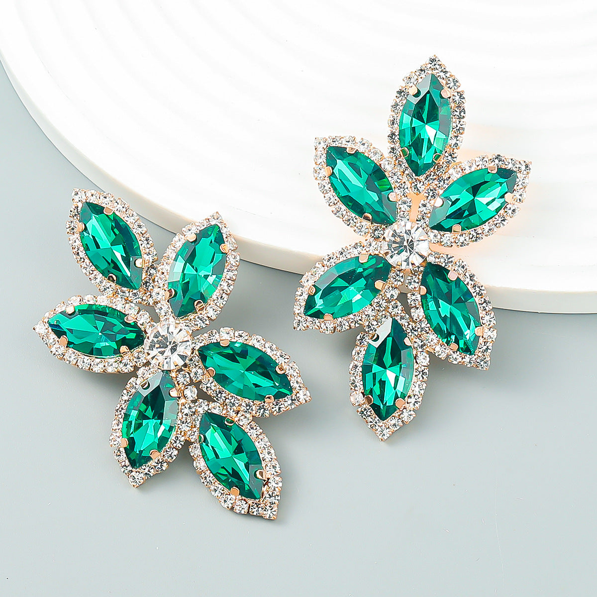 Sparkling Diamond Leaf Dinner Party Earrings