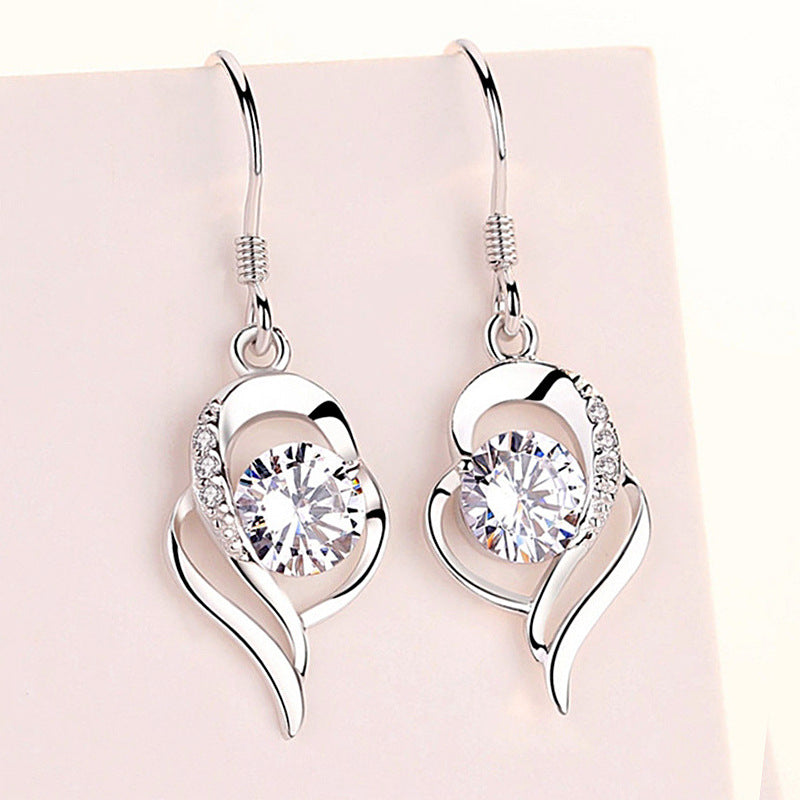 heart-shaped rhinestone love earrings