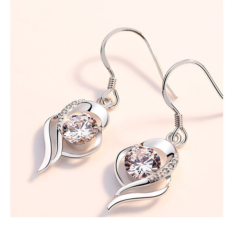 heart-shaped rhinestone love earrings