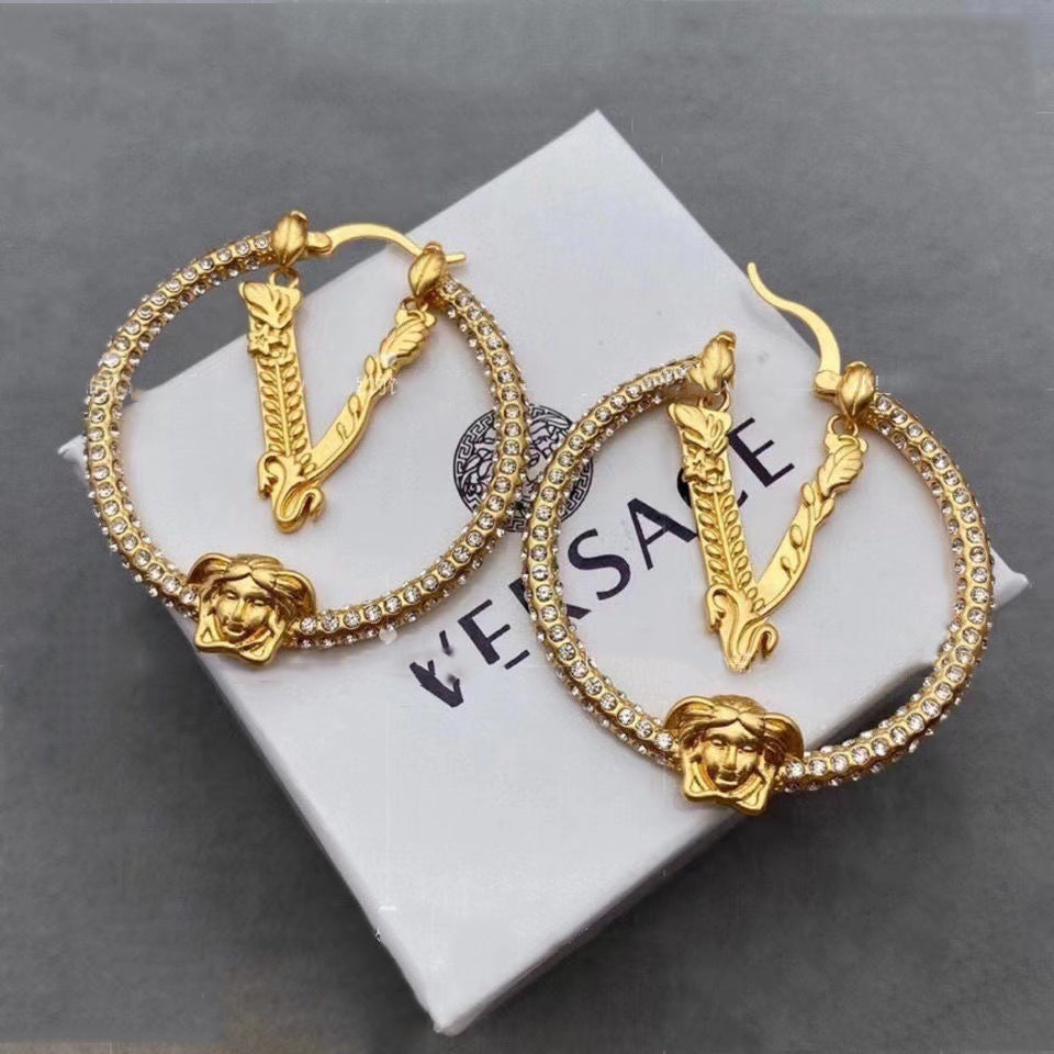 Vintage Diamond Hoop Earrings