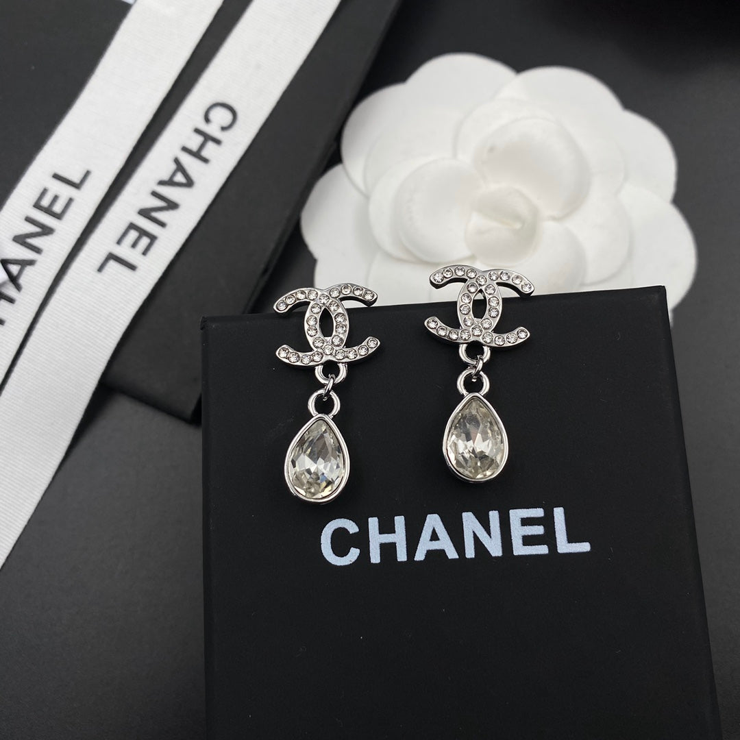 Sparkling Diamond Drop Earrings