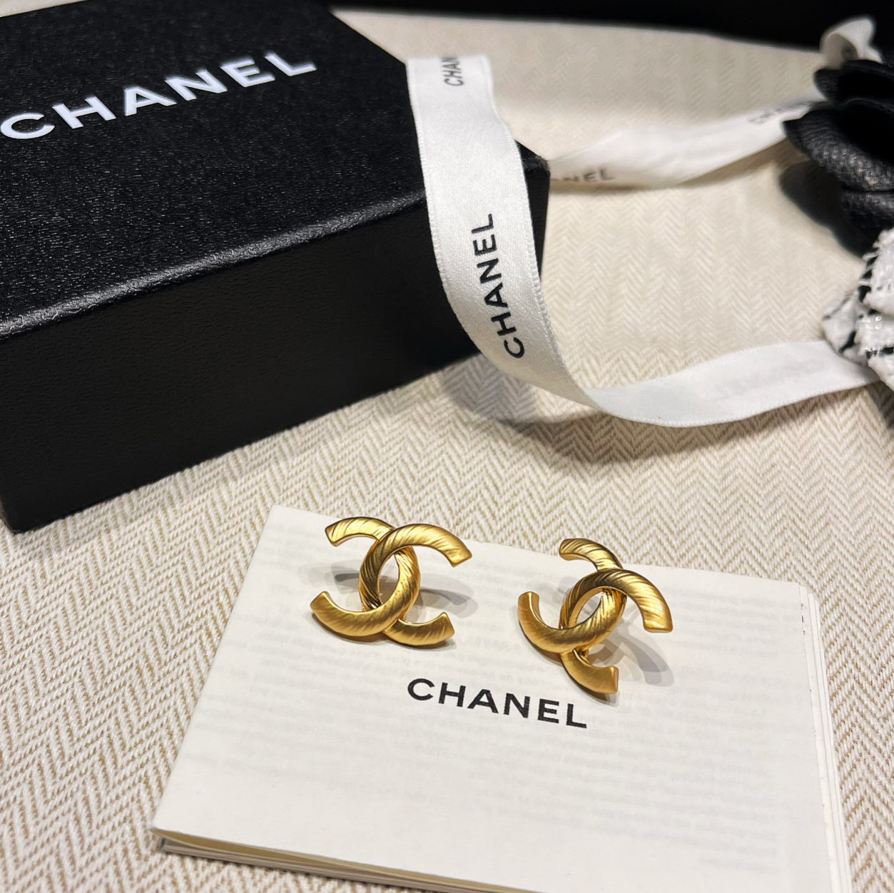 Gold Logo Elegant Earrings