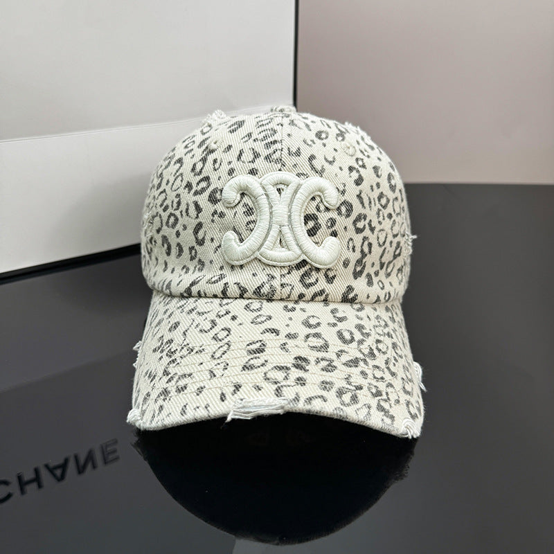 Personalized embroidered leopard cap