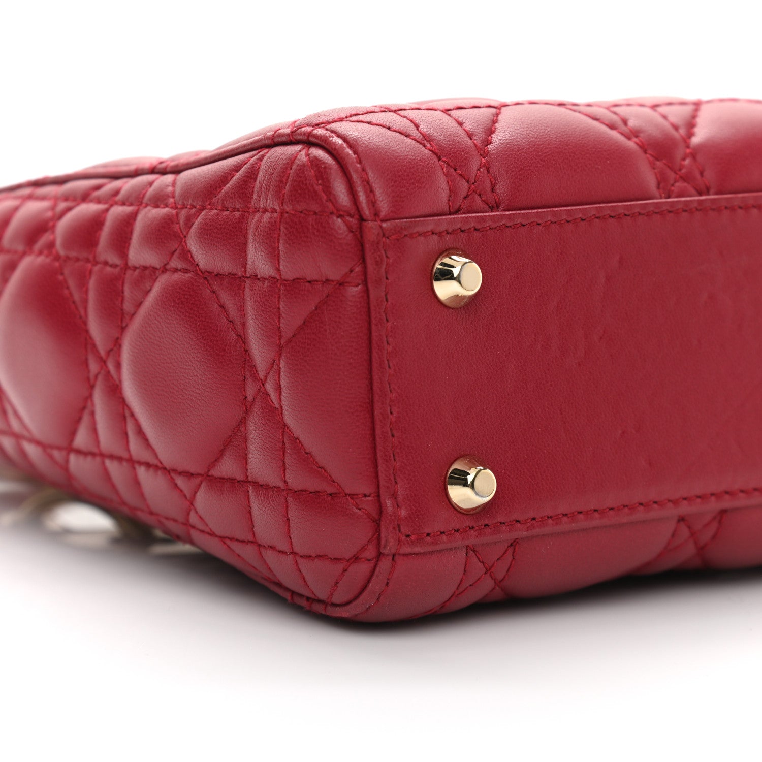 Lambskin Cannage Mini Lady D Burgundy