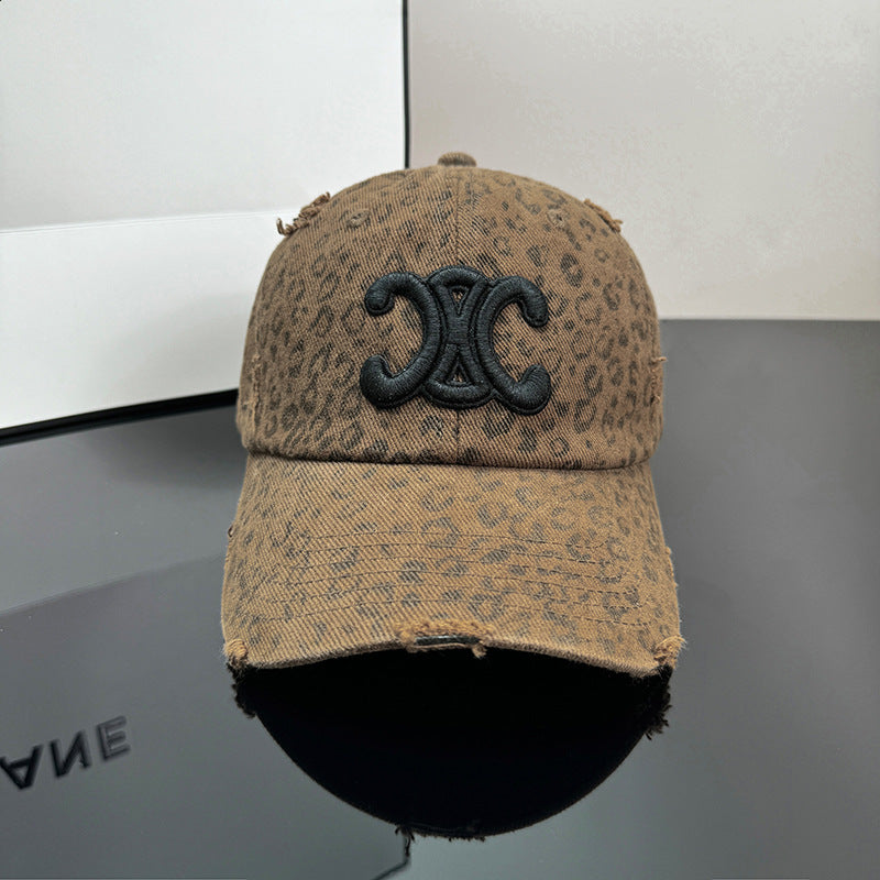 Personalized embroidered leopard cap