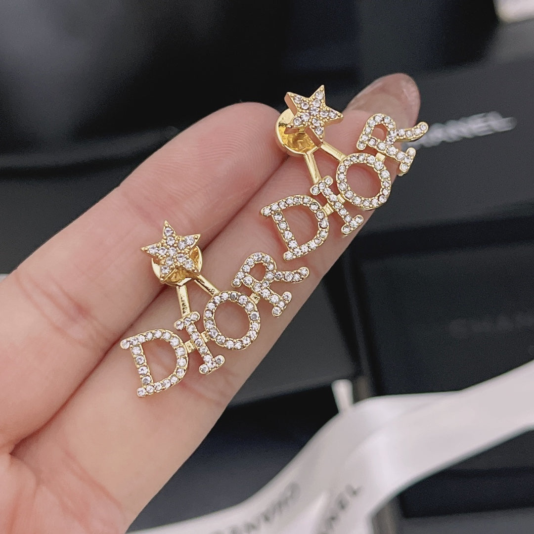 Zircon Star Letter Earrings