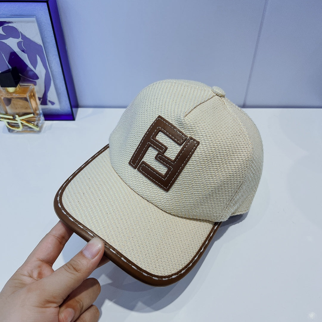 Versatile Letter Leather Trim Baseball Cap