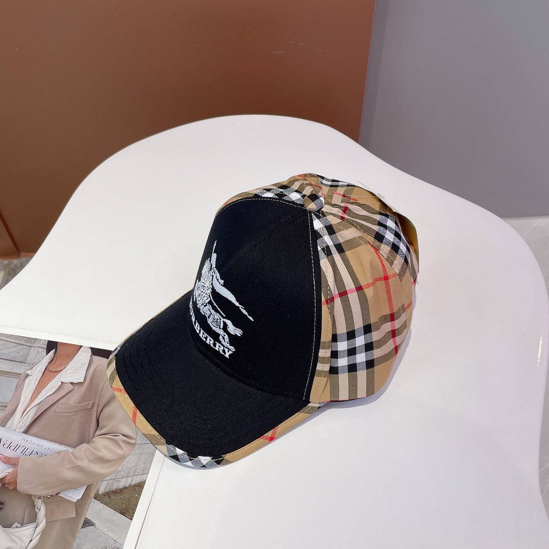 Classic Embroidered Check Baseball Cap