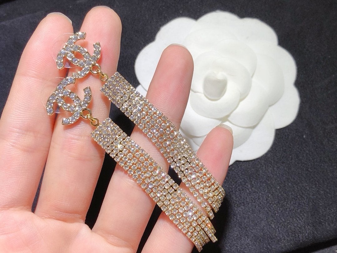 Fashion Crystal Willow Comb Earrings