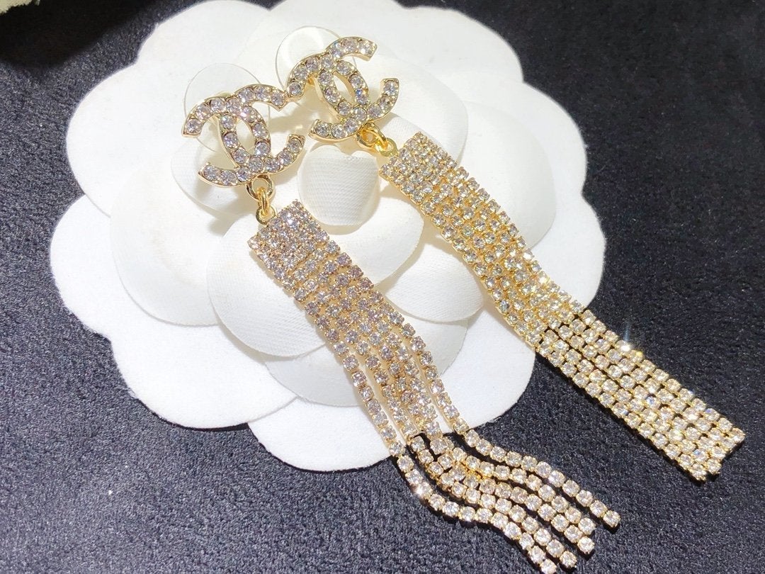 Fashion Crystal Willow Comb Earrings