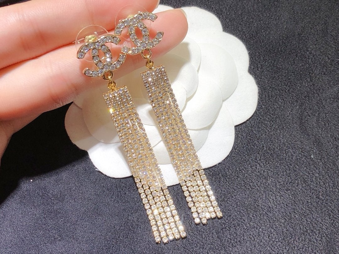 Fashion Crystal Willow Comb Earrings