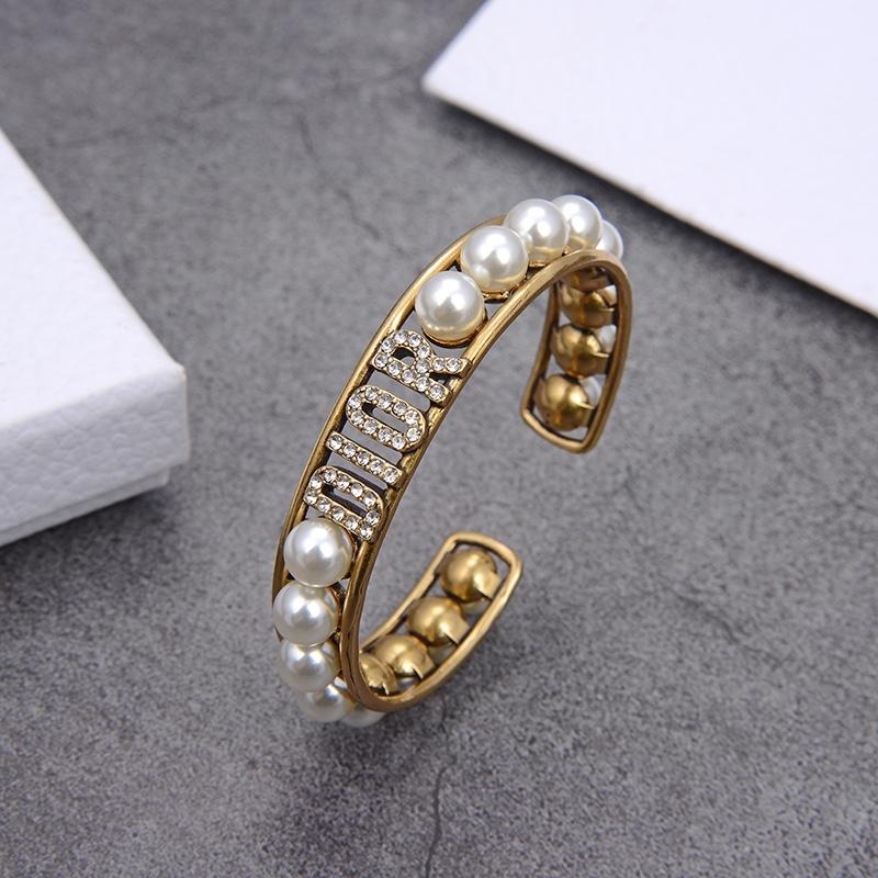 Fashion Hollow Letter Pearl Bracelet