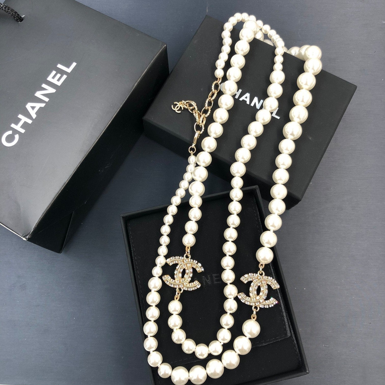 Fashion Rhinestone Pearl Necklace