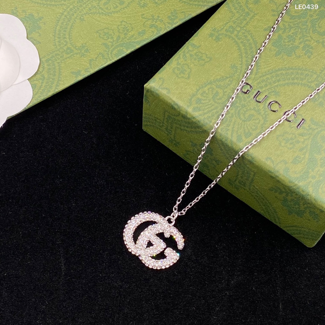 Luxury Encrusted Diamond Double G Necklace