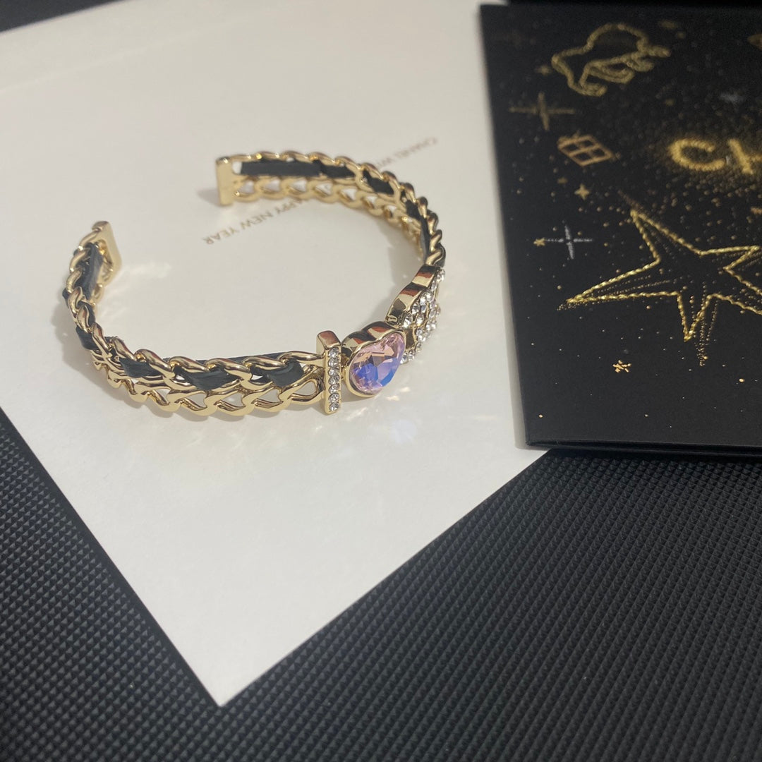 Fashion CC Heart Open Bracelet