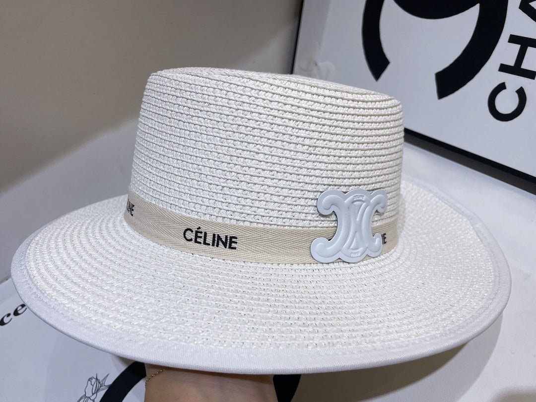 4-color white exclusive logo flat top hat