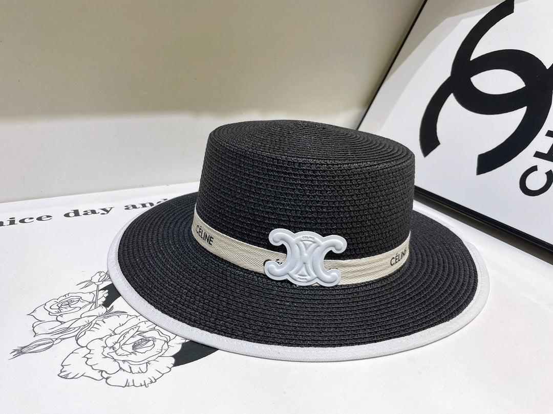 4-color white exclusive logo flat top hat