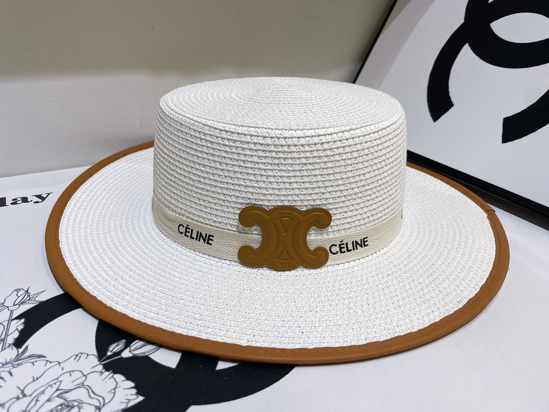 4-color Brown exclusive logo flat top hat