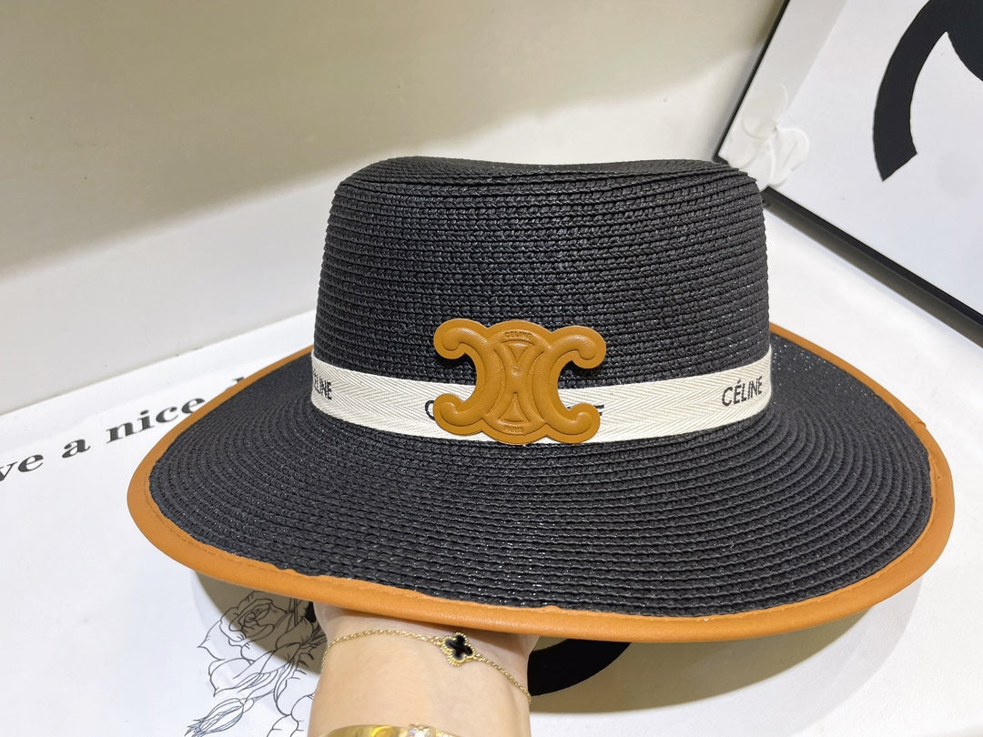 4-color Brown exclusive logo flat top hat