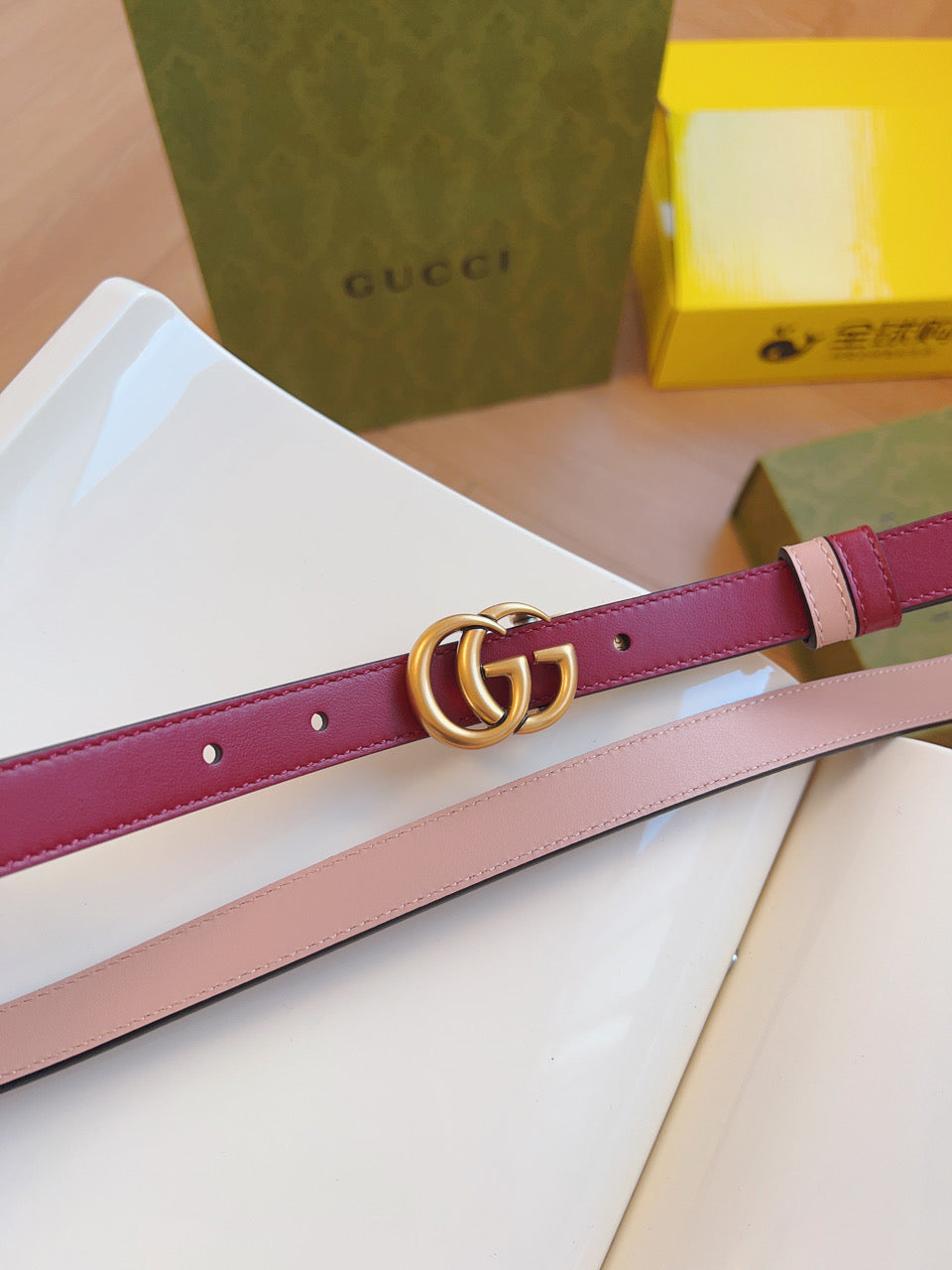 2.0cm women's fine copper buckle belt