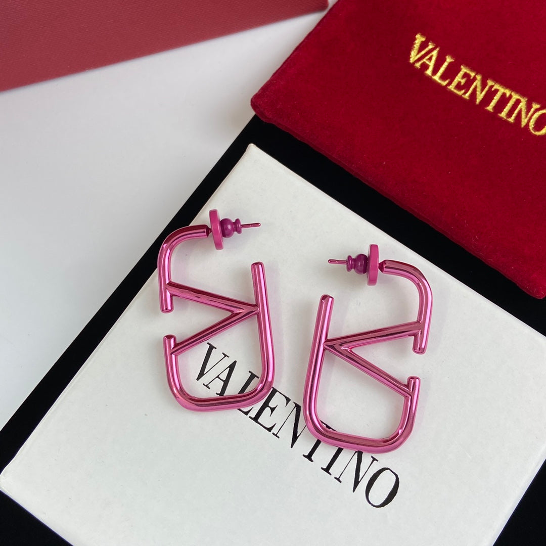 Personalized Pink Logo Earrings