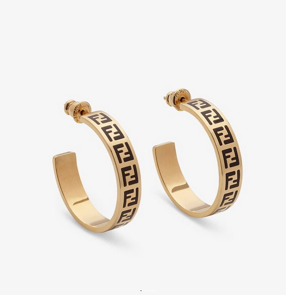 Double F Letter Half Hoop Earrings