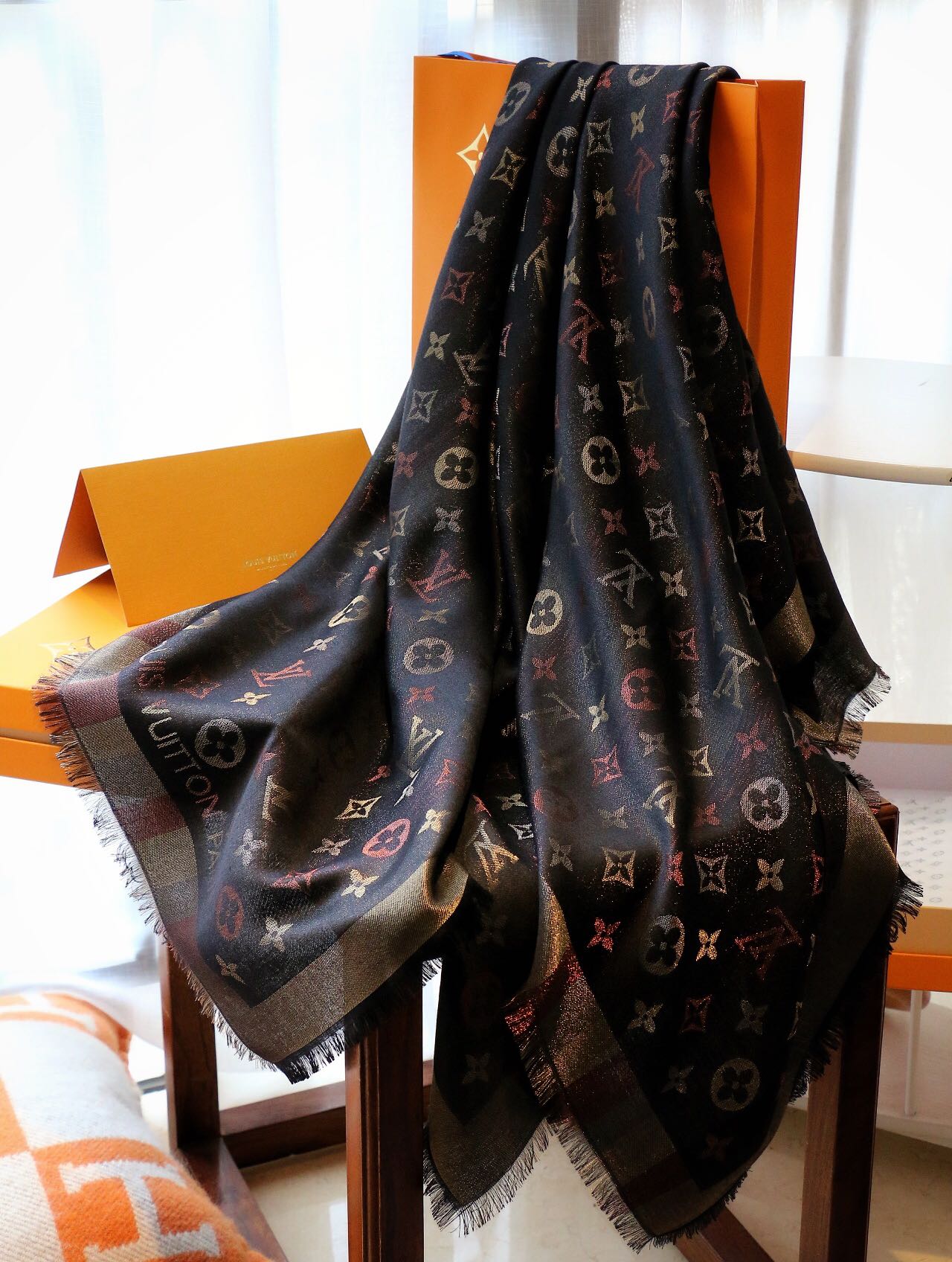 Shine Monogram Cashmere Scarf