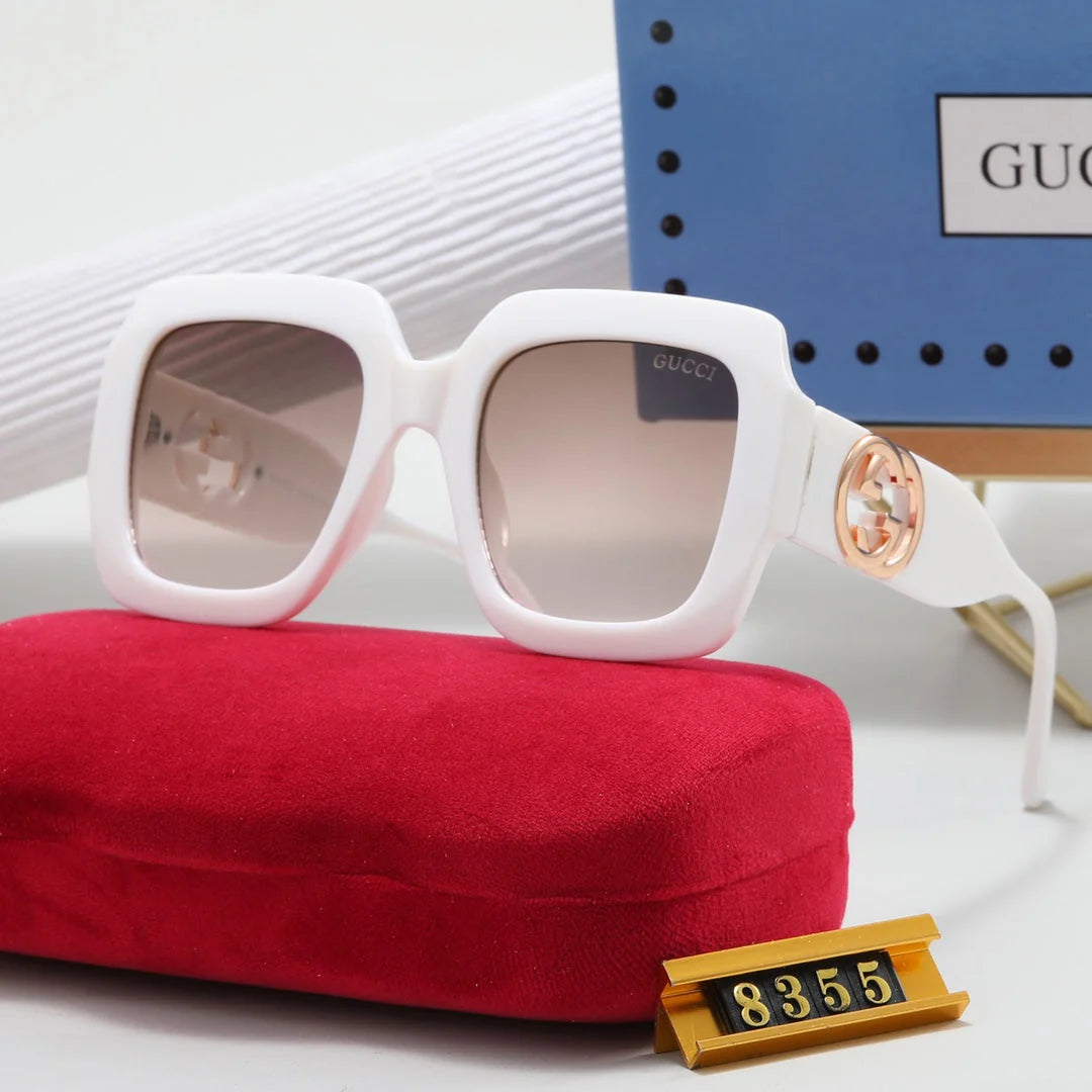 Classic hollow square frame sunglasses