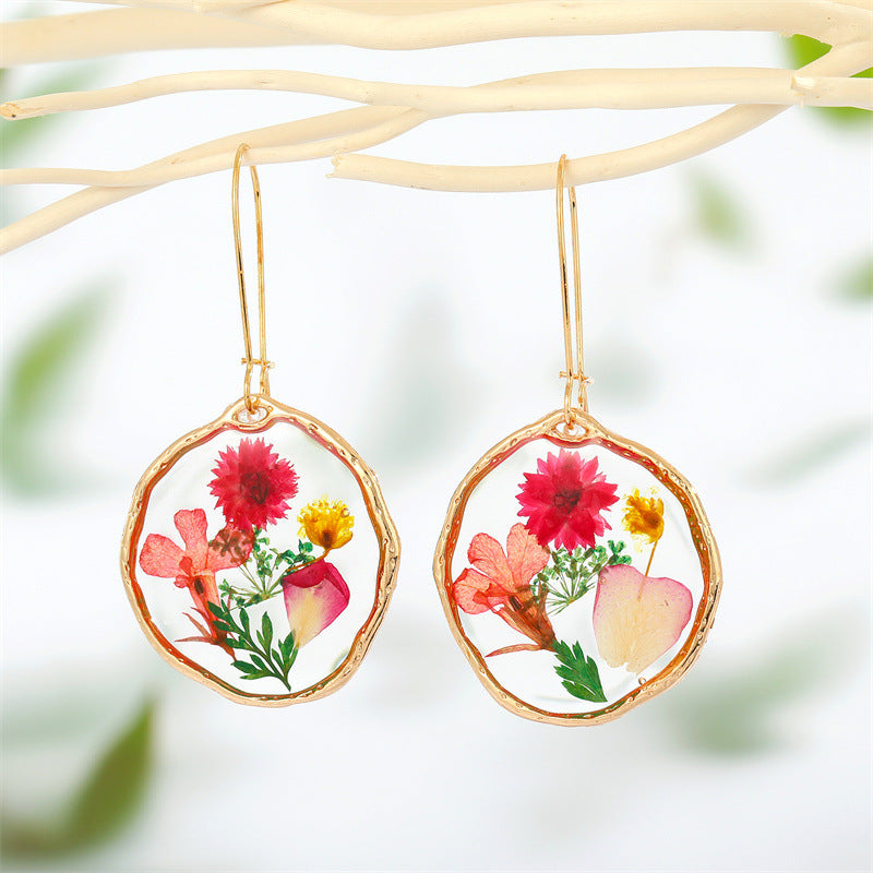 Natural Resin DIY Preserved Flower Earrings