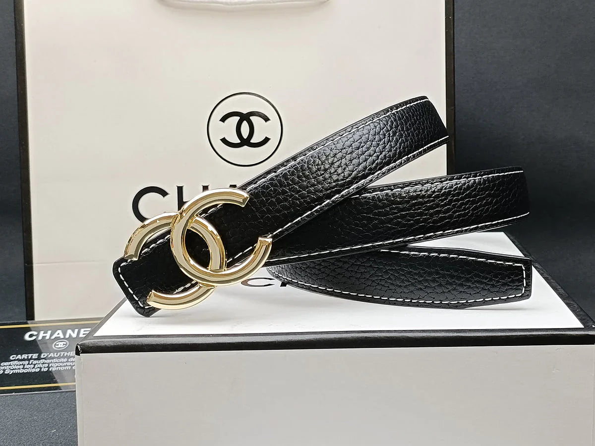 8 Colors luxury double C multi-color lychee leather belt