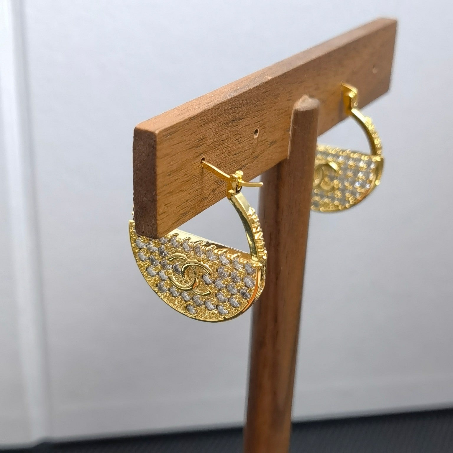 New Fashion Diamond Hoop Earrings