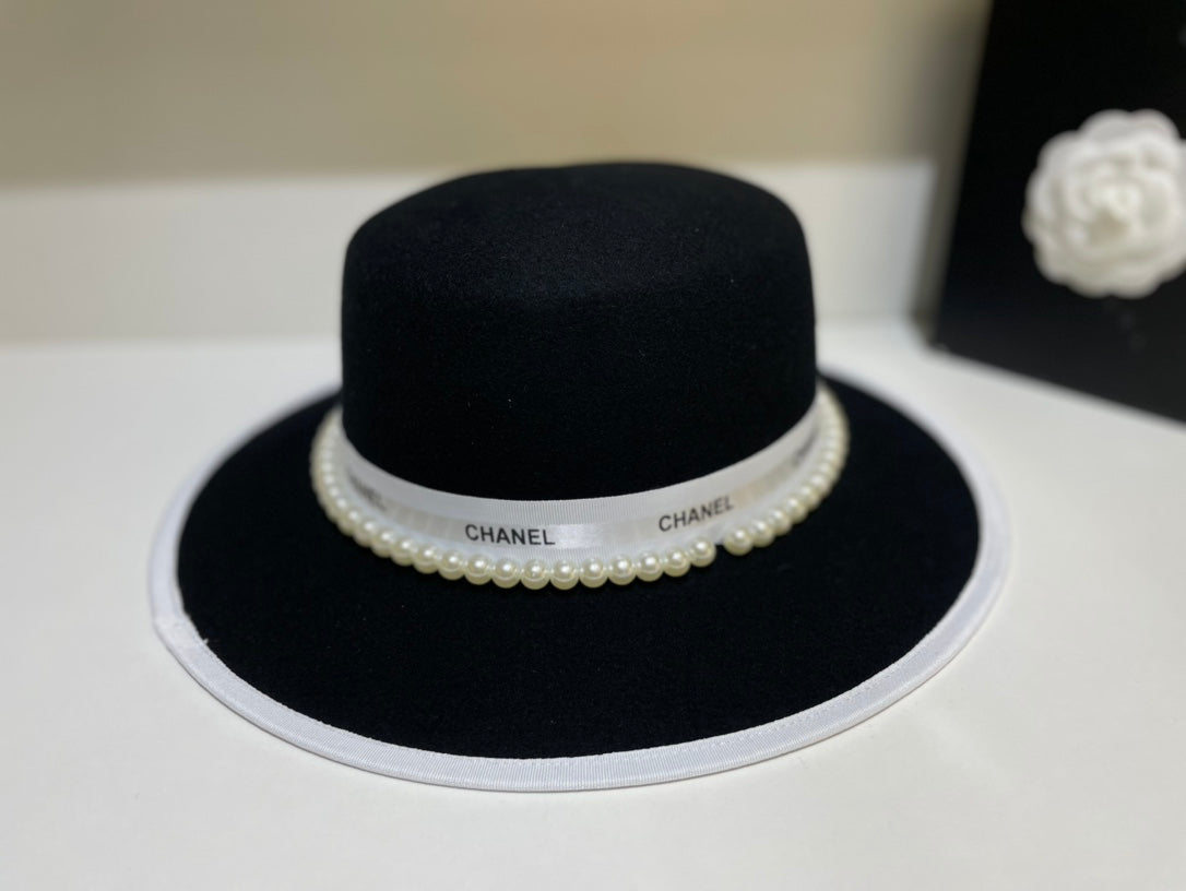 Camellia Wool Flat Top Hat