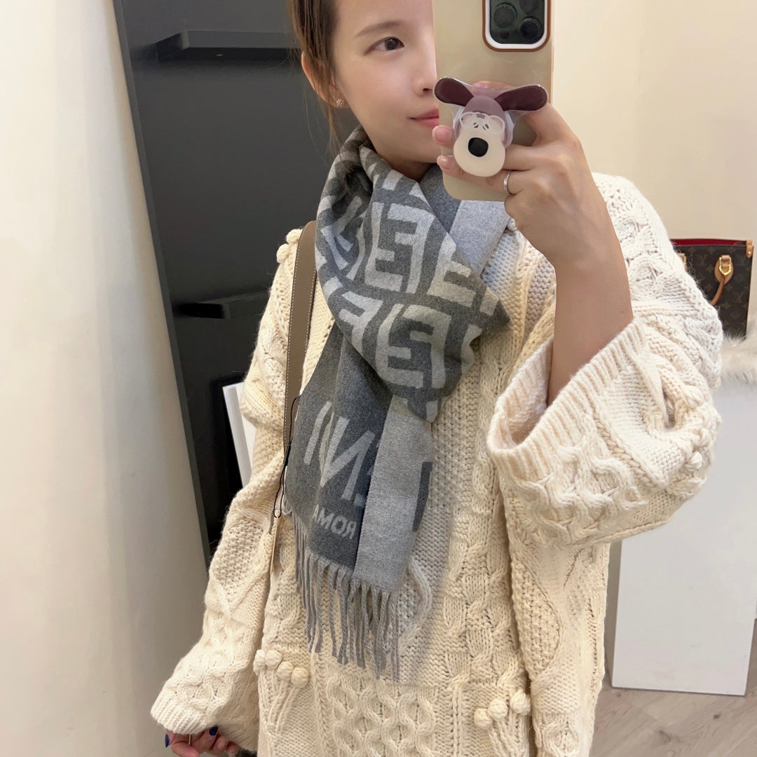 double sided cashmere scarf-180*35cm