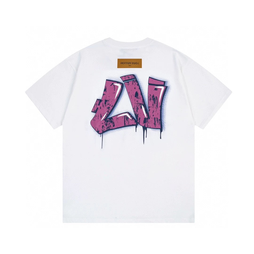 graffiti print short sleeves