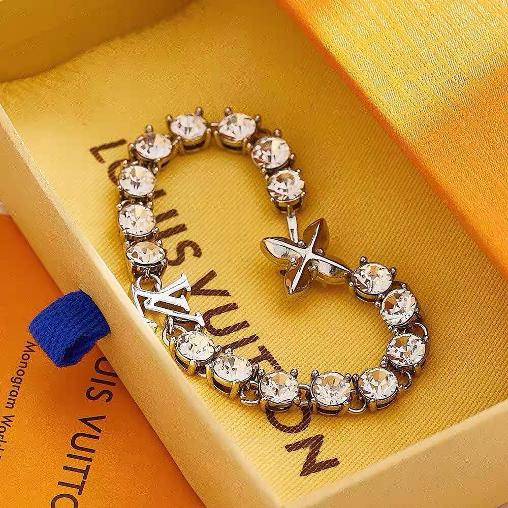 Fashion Cross Flower Buckle with Diamonds Bracelet