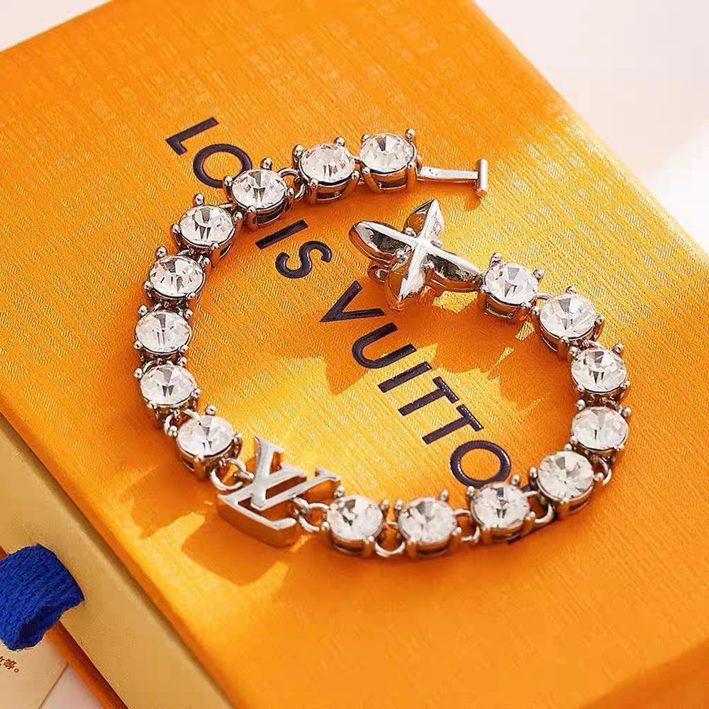 Fashion Cross Flower Buckle with Diamonds Bracelet