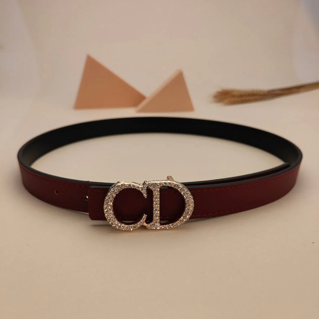 7 Colors Fashion Pearl Alphabet Ladies Leather Belt