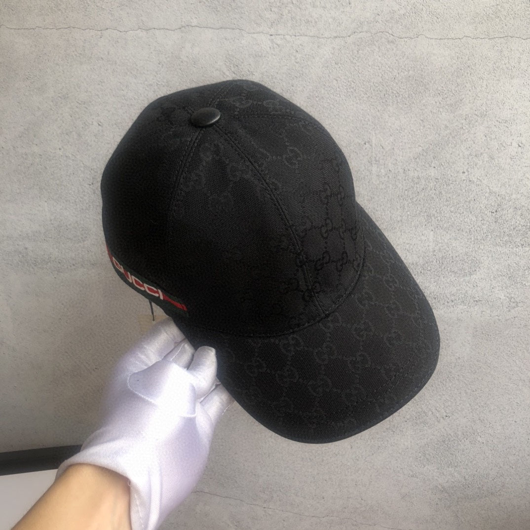 Monogram Web Leather Bound Baseball Cap