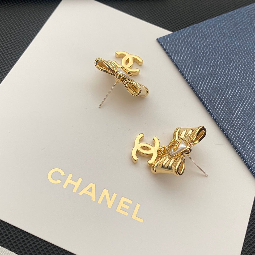 Gentle Bow Logo Earrings