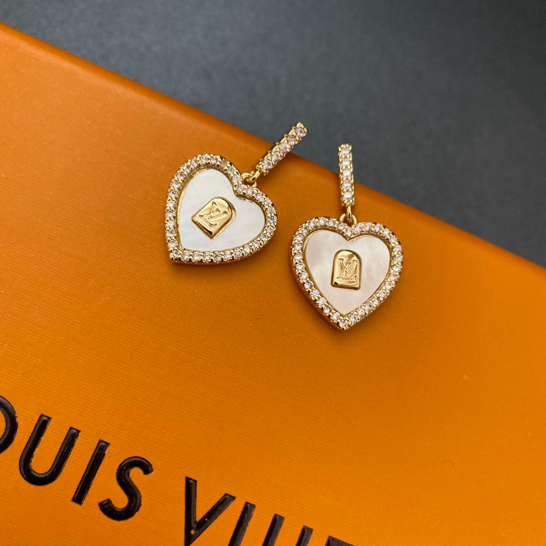 Sparkling Heart Diamond Earrings