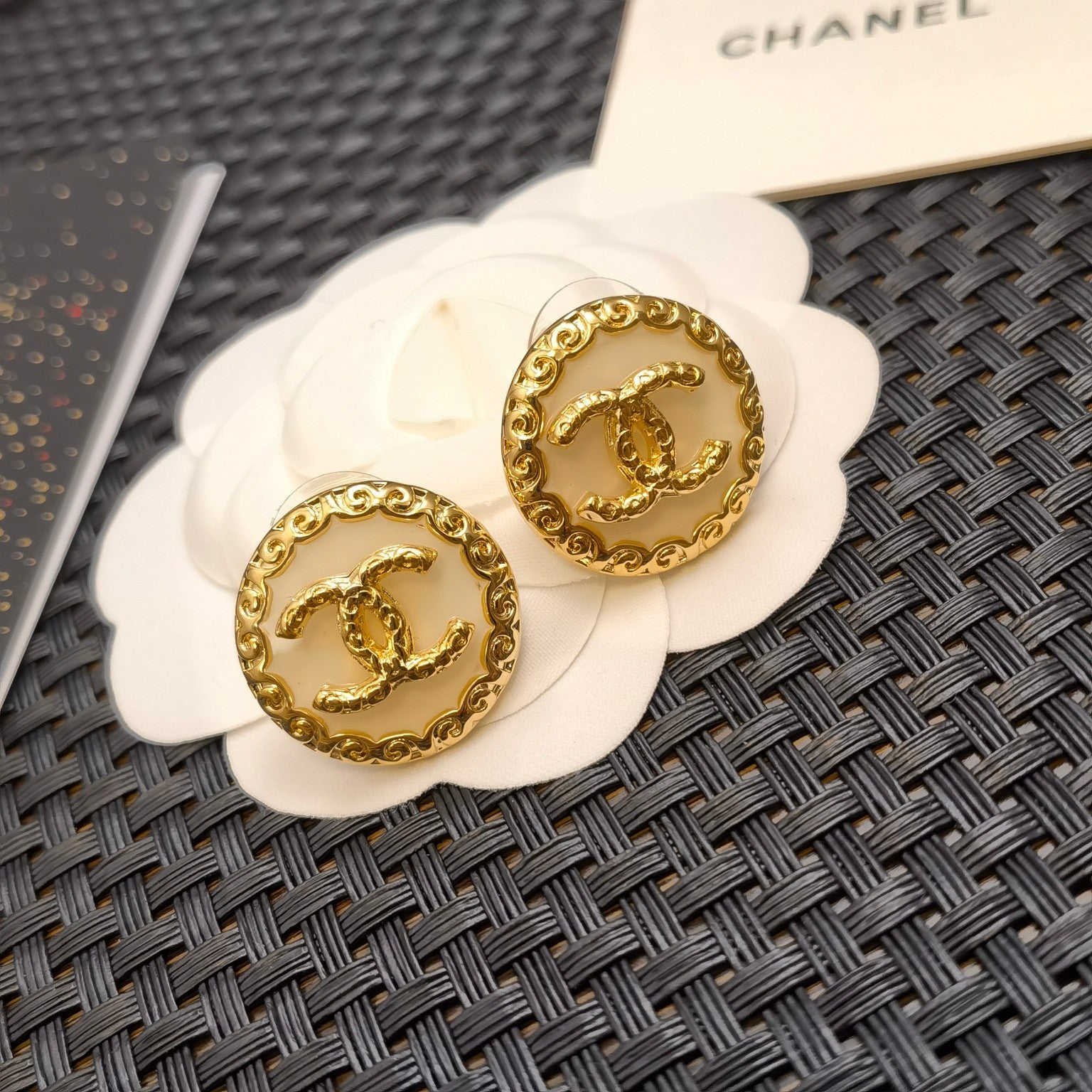 Vintage Gold Plated Round Stud Earrings