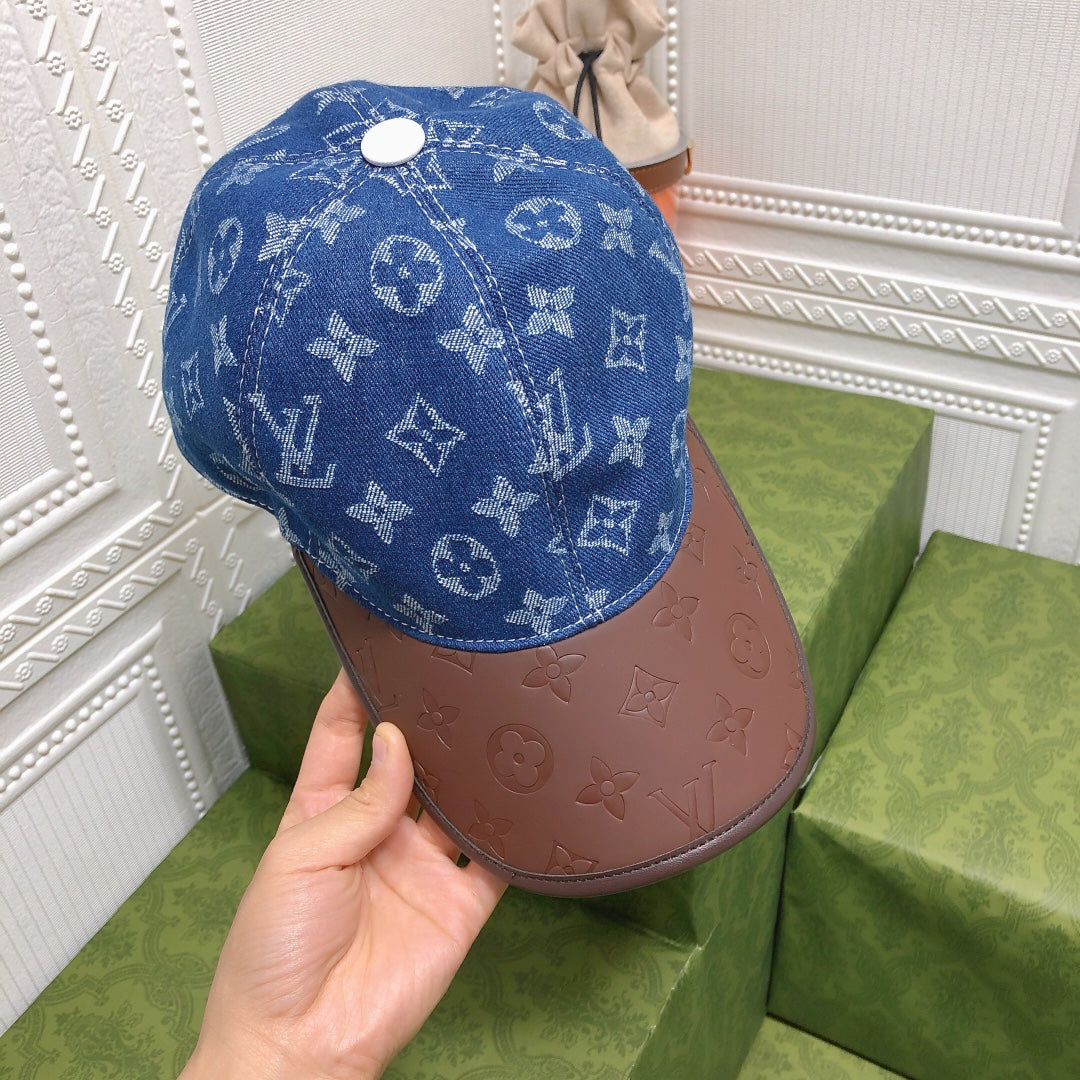 Embossed Denim Baseball Cap