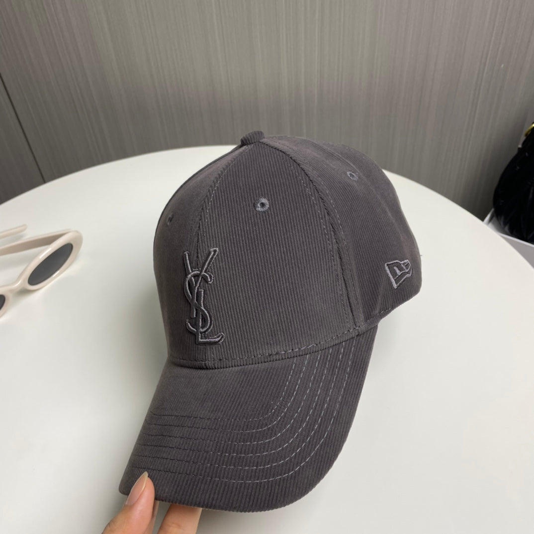 Letter Embroidered Corduroy Baseball Cap