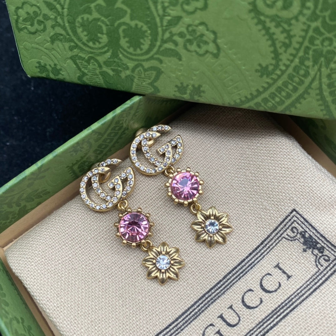 Double G Pink Diamond Earrings