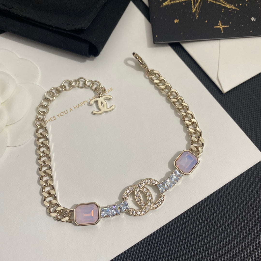 Fantasy Purple Crystal Pendant Bracelet