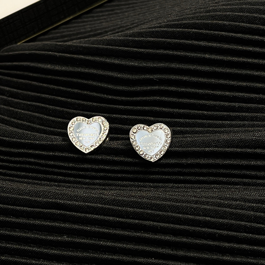 Heart Shaped Diamond Earrings