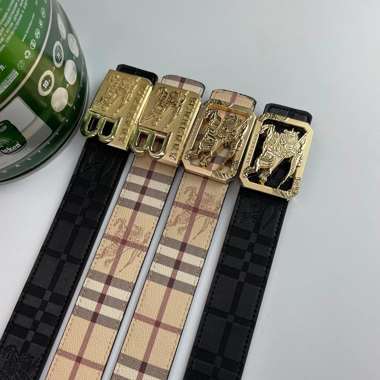 4 Colors Luxury printed letter buckle leather belt