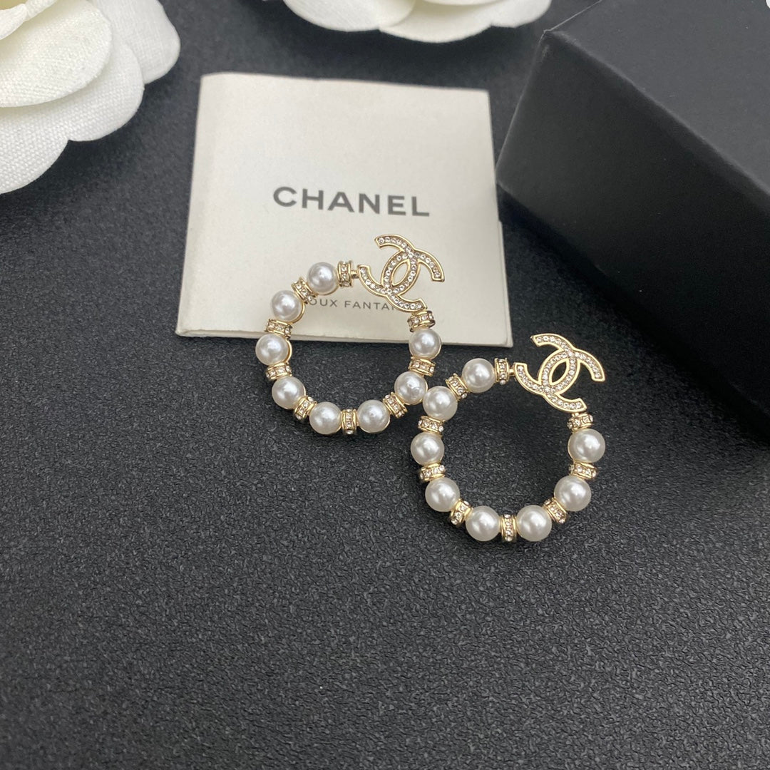 Pearl Hoop Earrings