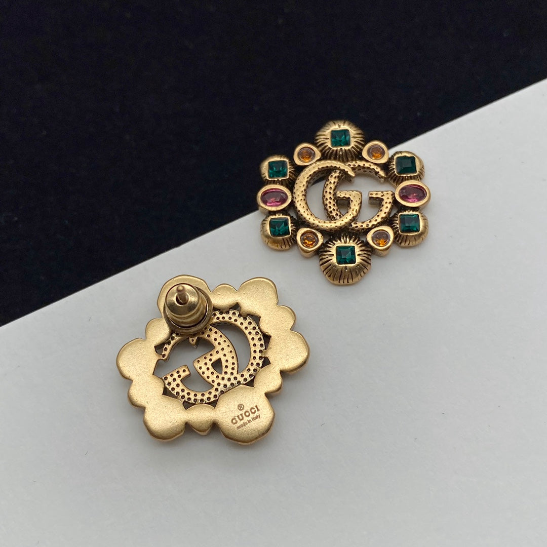 Vintage Colored Diamond Stud Earrings